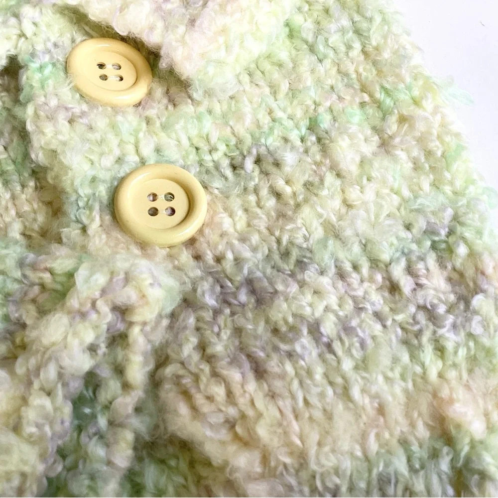 Baby Cocoon One Piece Hand Crafted Yellow Green Swaddler Cozy Knit